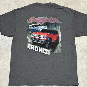 Barrett Jackson Shirt Men XL Crew Tee Ford Bronco Gray Short Sleeve